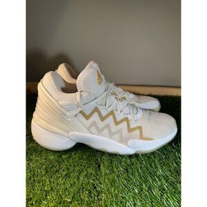 adidas D.O.N. Issue #2 White Gold Basketball Shoes FX9431 Mens Size 9.5 NIB